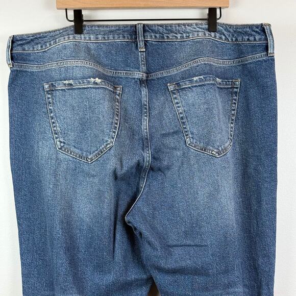 Torrid Jeans Women 20R Blue Denim Distressed Slit Studded High Rise Straight Leg - Picture 7 of 9